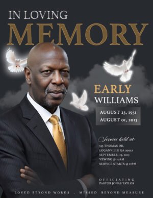 Black Obituary Booklet Template